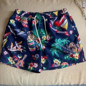 Polo bear Hawaiian swim shorts. Xl